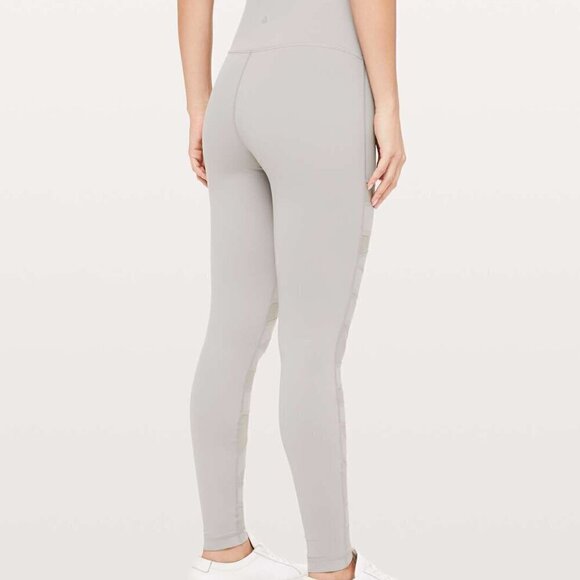 *NWT Lululemon Wunder Under Pant (High-Rise) *Tech Mesh 28" Dark Chrome Size 4 - Picture 8 of 9